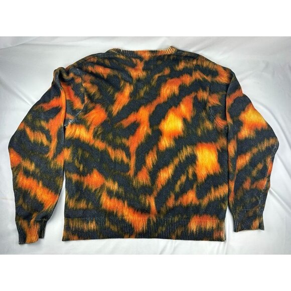 STUSSY  RARE Printed Fur Crew Neck Knit Large Cotton Multicolor - Picture 5 of 11
